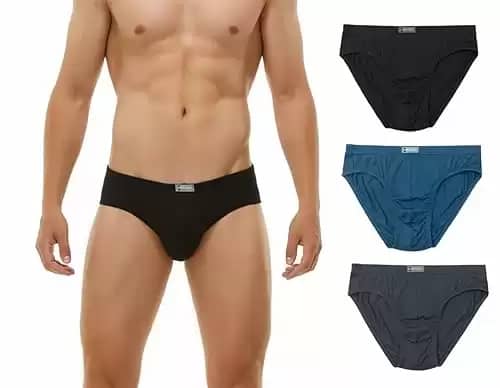 Knitlord Men's Brief Underwear,Breathable Soft Men's Briefs,Lightweight Mid/Low Stretch Fabric Briefs(M)