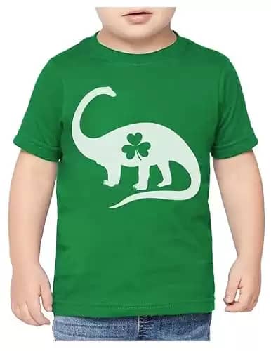 St Patricks Day Shirt for Boys Irish Dinosaur Clover Toddler Infant Kids T-Shirt