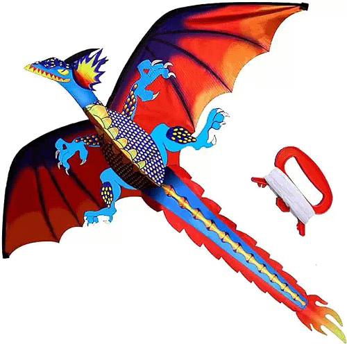 HENGDA KITE-Upgrade Classical Dragon Kite Stereoscopic Dragon Kites for Kids & Adults Easy to Fly for Beginner Easter 55inch x 62inch Single Line with Tail