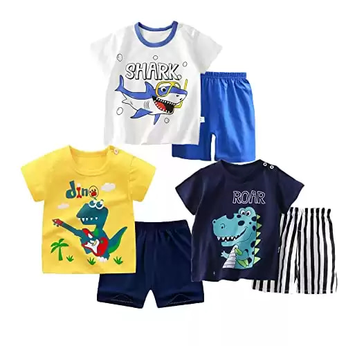 Toddler Baby Boy Clothes for 2t 3t Boys Cute Summer Short Sleeve T-Shirt Tops Shorts Clothes Sets Baby Boy Outfits