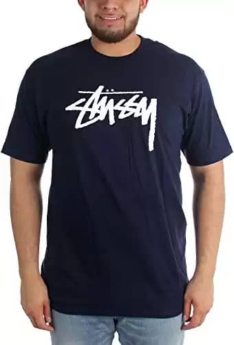 Stussy - Mens Stock T-Shirt, Size: Large, Color: Navy