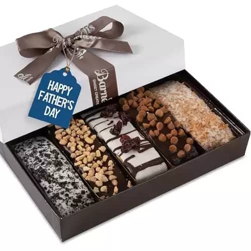 Fathers Day Gift Basket, 5 Gourmet Biscotti, Chocolate Candy Cookie Gift Box, Prime Gifts for Dad Son Grandpa Men, Father s Snack Food Delivery Ideas, Assorted Cookies Baskets