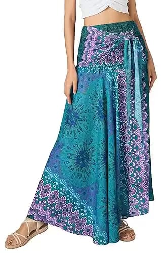 Joob Joob Long Boho Skirts for Women - Bohemian Hippie Maxi Summer Skirt