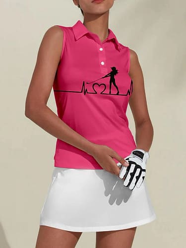 Women's Golf Polo Shirt Golf Clothes Pink Sleeveless Sun Protection Lightweight T Shirt Top Ladies Golf Attire Clothes Outfits Wear Apparel 2024 - $39.99