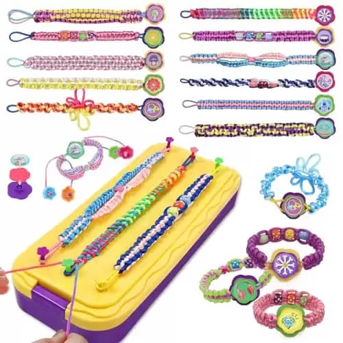 DDAI Arts and Crafts for Kids Age 8-12 Friendship Bracelet Making Kit for Girls - Best Birthday Gifts Ideas for Girl 7 9 10 11 Year Old - Popular Bracelets String Maker Toys Set